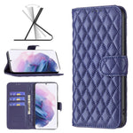 Custodia per telefono a conchiglia in pelle con portafoglio Diamond Lattice, For Samsung Galaxy S21 FE / S21 Lite, For Samsung Galaxy S21 Ultra 5G, For Samsung Galaxy S21 Plus 5G, For Samsung Galaxy S20 5G