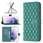 Custodia per telefono a conchiglia in pelle con portafoglio Diamond Lattice, For Samsung Galaxy S21 FE / S21 Lite, For Samsung Galaxy S21 Ultra 5G, For Samsung Galaxy S21 Plus 5G, For Samsung Galaxy S20 5G
