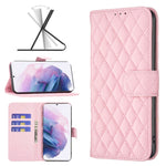 Custodia per telefono a conchiglia in pelle con portafoglio Diamond Lattice, For Samsung Galaxy S21 FE / S21 Lite, For Samsung Galaxy S21 Ultra 5G, For Samsung Galaxy S21 Plus 5G, For Samsung Galaxy S20 5G