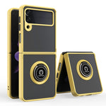 Q Shadow I Ring Kickstand Custodia per telefono ibrida per PC e TPU, For Samsung Galaxy Z Flip4