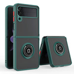 Q Shadow I Ring Kickstand Custodia per telefono ibrida per PC e TPU, For Samsung Galaxy Z Flip4