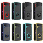 Q Shadow I Ring Kickstand Custodia per telefono ibrida per PC e TPU, For Samsung Galaxy Z Flip4