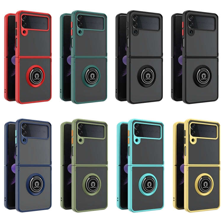 Q Shadow I Ring Kickstand Custodia per telefono ibrida per PC e TPU, For Samsung Galaxy Z Flip4