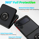 Q Shadow I Ring Kickstand Custodia per telefono ibrida per PC e TPU, For Samsung Galaxy Z Flip4
