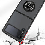 Q Shadow I Ring Kickstand Custodia per telefono ibrida per PC e TPU, For Samsung Galaxy Z Flip4