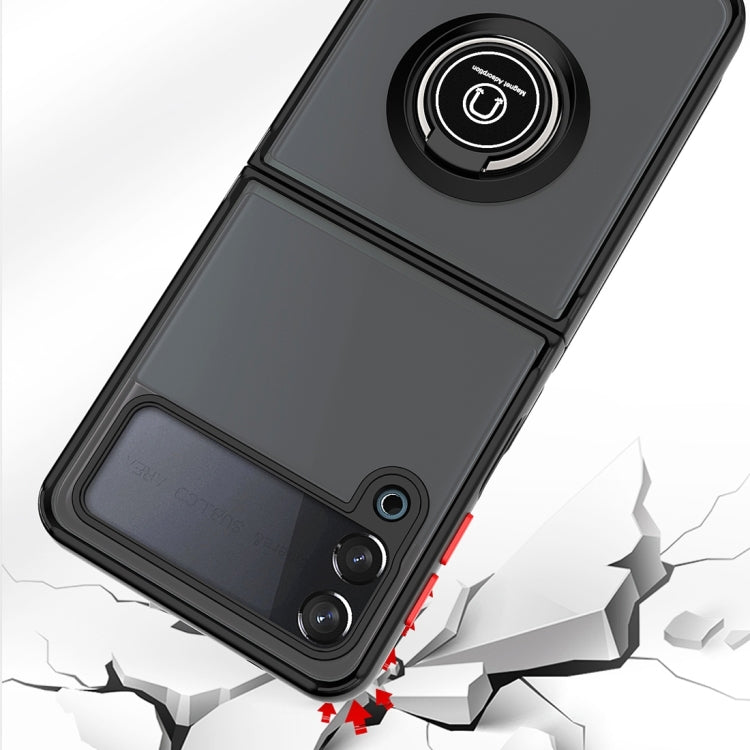 Q Shadow I Ring Kickstand Custodia per telefono ibrida per PC e TPU, For Samsung Galaxy Z Flip4