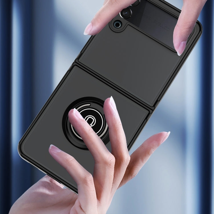 Q Shadow I Ring Kickstand Custodia per telefono ibrida per PC e TPU, For Samsung Galaxy Z Flip4