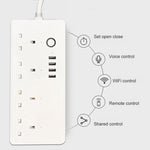Multipresa smart 4 fori + 4 prese USB ZigBee e WiFi 13A