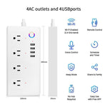 Multipresa WiFi ZigBee 10A 4 Prese + 4 USB 2.1A 2500W