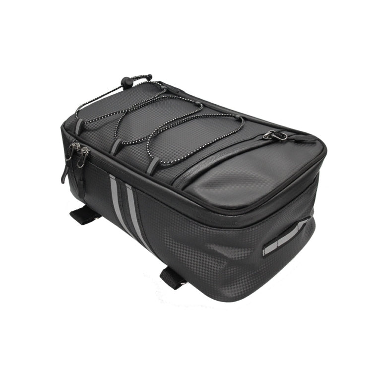 Borsa da trasporto posteriore per portapacchi posteriore in pelle PU impermeabile per moto, capacità: 8 litri con copertura antipioggia, 8L