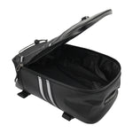 Borsa da trasporto posteriore per portapacchi posteriore in pelle PU impermeabile per moto, capacità: 8 litri con copertura antipioggia, 8L