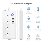 Multipresa 4 fori + 4 prese USB 2000W ZigBee WiFi 10A