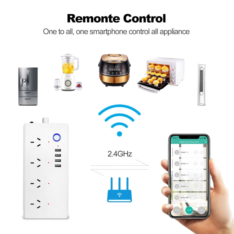 Multipresa 4 fori + 4 prese USB 2000W ZigBee WiFi 10A