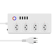 SM-SO301-B 4 fori + 4 prese multiple multiuso USB, spina brasiliana, ZigBee 10A, WiFi 10A