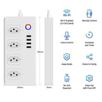 Multipresa 4 fori + 4 prese USB ZigBee WiFi spina brasiliana