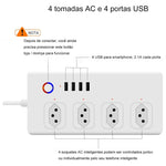 Multipresa 4 fori + 4 prese USB ZigBee WiFi spina brasiliana