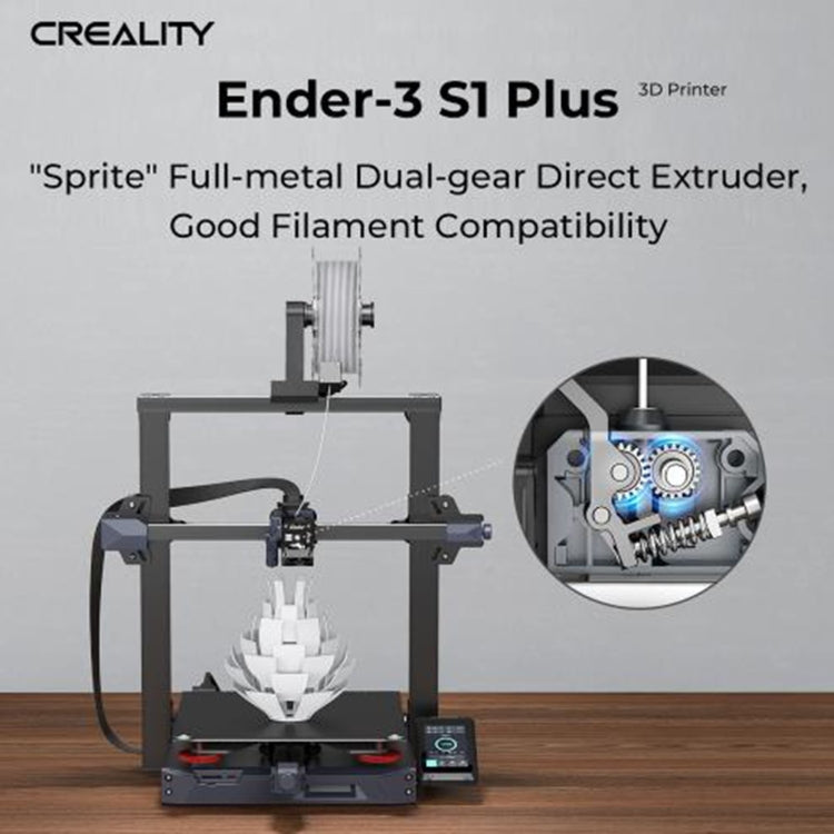 Ender-3 S1 Plus Stampante 3D full-metal Dual-gear di dimensioni maggiori, AU Plug, UK Plug, US Plug, EU Plug