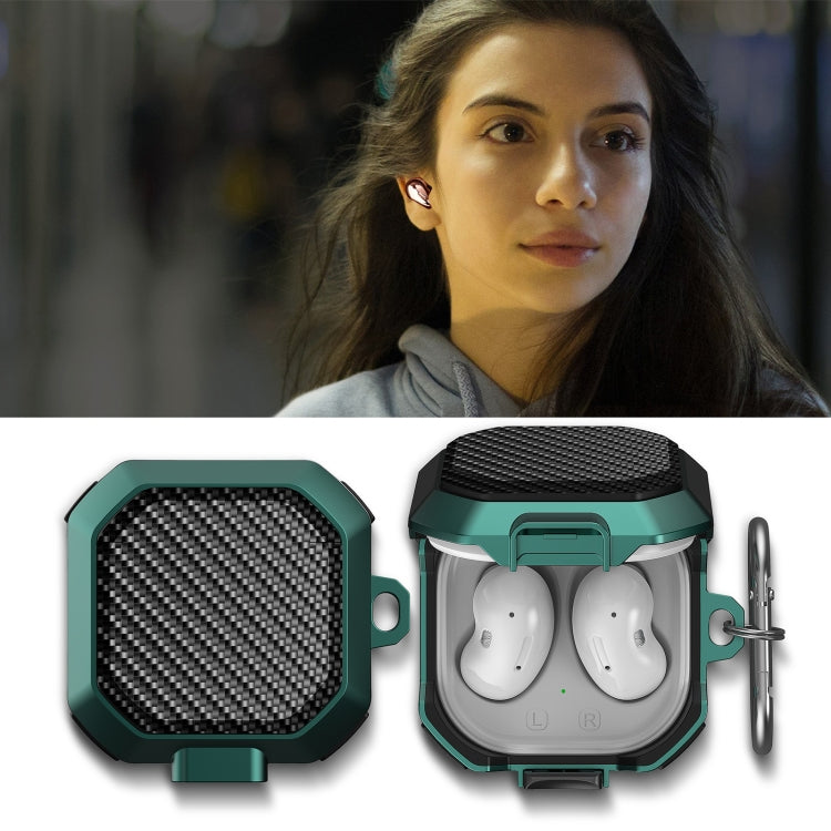 Custodia per auricolari anticaduta in fibra di carbonio con interruttore, For Samsung Galaxy Buds Live/Buds Pro/Buds 2/2 Pro