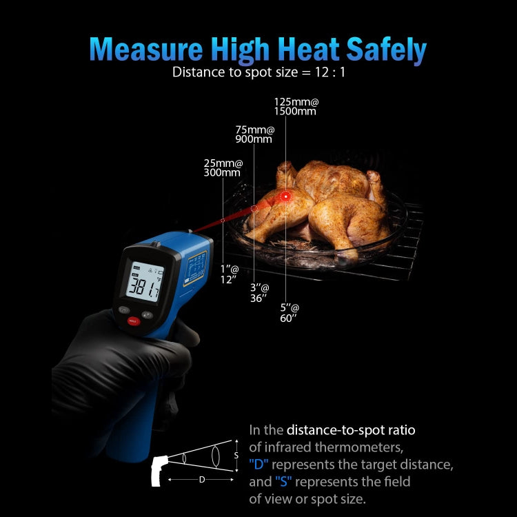 BENETECH GM321 Termometro digitale a infrarossi senza contatto, batteria non inclusa, GM321