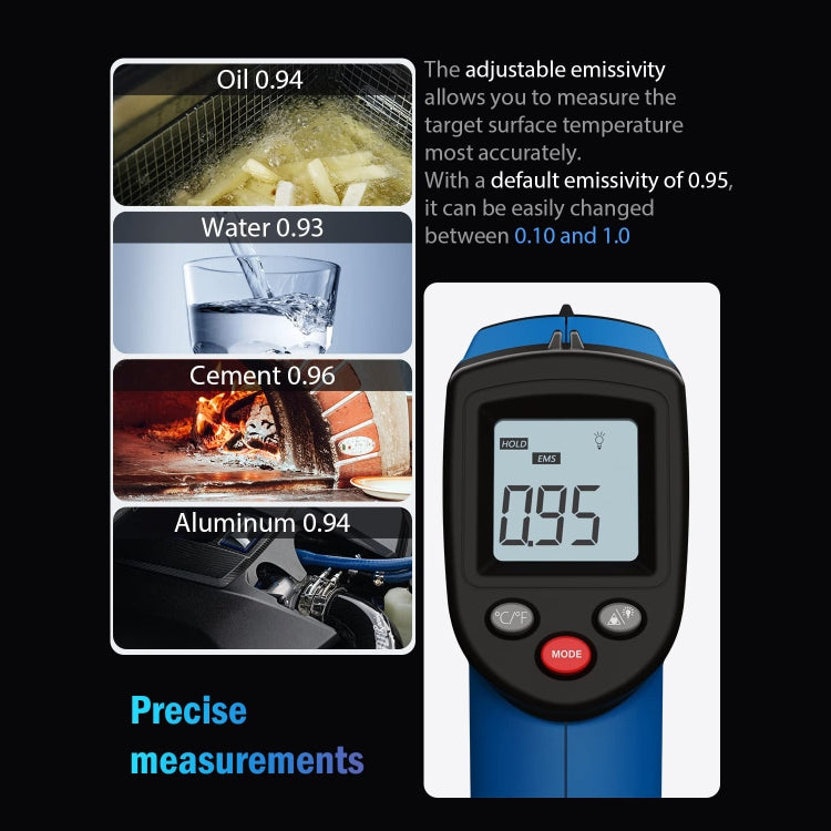 BENETECH GM321 Termometro digitale a infrarossi senza contatto, batteria non inclusa, GM321