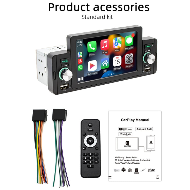 SWM-160C Supporto per lettore MP5 Bluetooth 5.1 per auto da 5 pollici Collegamento specchio telefono / Controllo del volante, SWM-160C