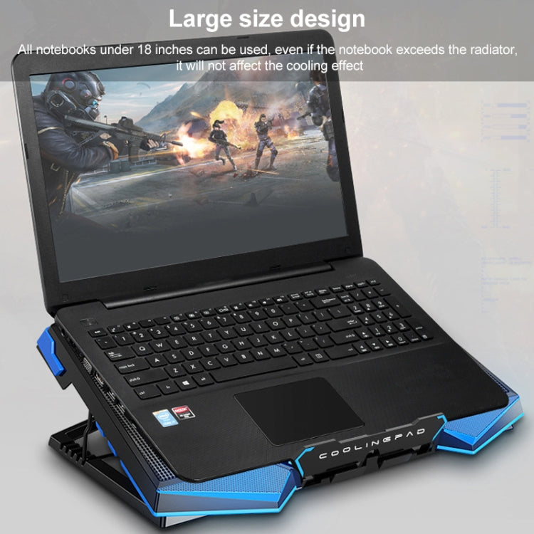 Supporto di raffreddamento per laptop pieghevole a 5 ventole 2 USB