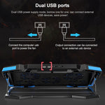 Supporto di raffreddamento per laptop pieghevole a 5 ventole 2 USB
