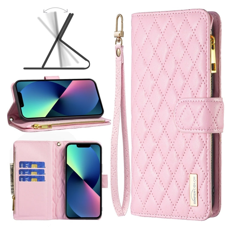 Custodia portafoglio in pelle con cerniera per iPhone 14