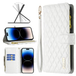 Custodia portafoglio in pelle con cerniera per iPhone 14