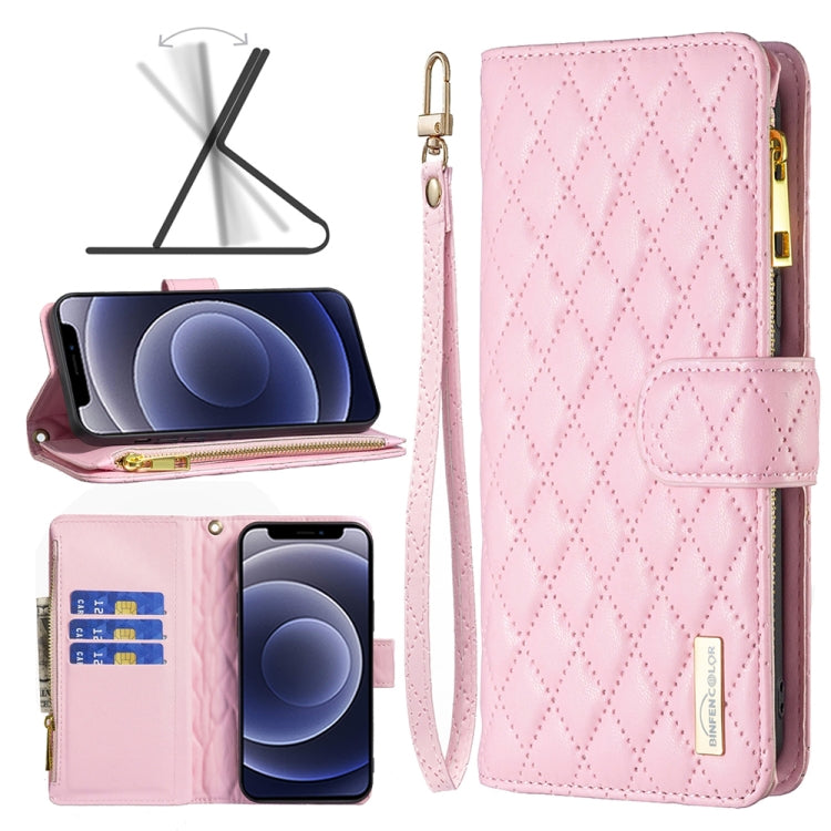 Custodia portafoglio in pelle con cerniera per iPhone 12 mini