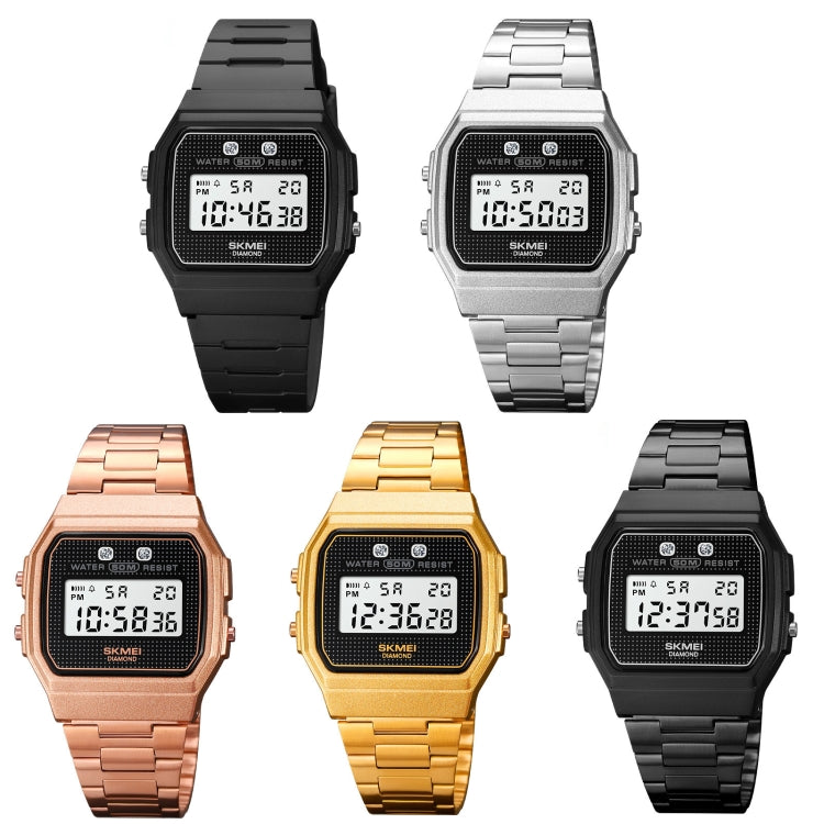 SKMEI 1952 Orologio elettronico impermeabile con cassa in ABS a specchio in resina