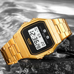 SKMEI 1952 Orologio elettronico impermeabile con cassa in ABS a specchio in resina