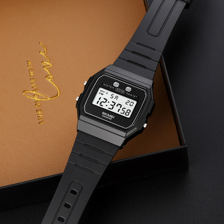 SKMEI 1952 Orologio elettronico impermeabile con cassa in ABS a specchio in resina
