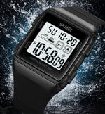 Orologio elettronico impermeabile con cinturino in silicone con fibbia in acciaio inossidabile SKMEI 1960, 1960 Black Gold, 1960 Black and White Machine, 1960 Black and Black Machine, 1960 Blue, 1960 Light Grey