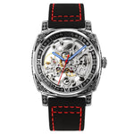 SKMEI 9271 Orologio meccanico impermeabile con cinturino in pelle con fibbia in acciaio inossidabile