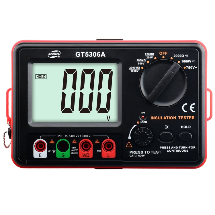 BENETECH GT5306A Insulation Resistance Tester, Battery Not Included