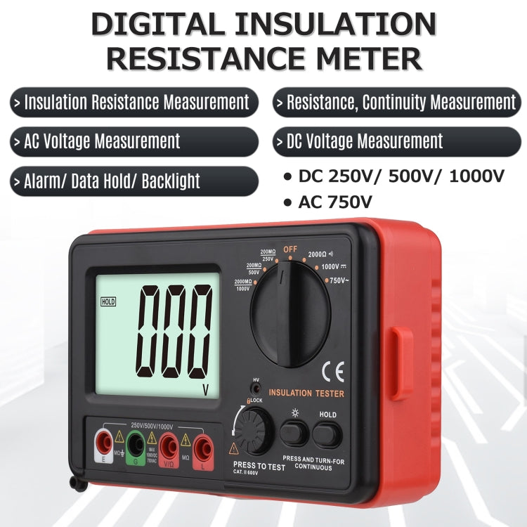 Tester di resistenza di isolamento BENETECH GT5306A, batteria non inclusa