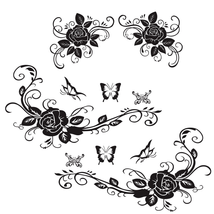 2 PCS/Set D-72 Farfalla Amore Fiore Modello Auto Modificato Adesivo Decorativo, D-72
