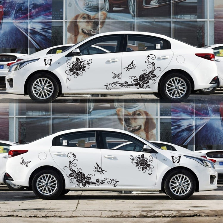2 PCS/Set D-72 Farfalla Amore Fiore Modello Auto Modificato Adesivo Decorativo, D-72