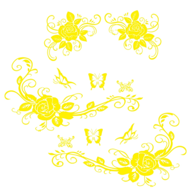 2 PCS/Set D-72 Farfalla Amore Fiore Modello Auto Modificato Adesivo Decorativo, D-72