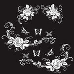 2 PCS/Set D-72 Farfalla Amore Fiore Modello Auto Modificato Adesivo Decorativo, D-72