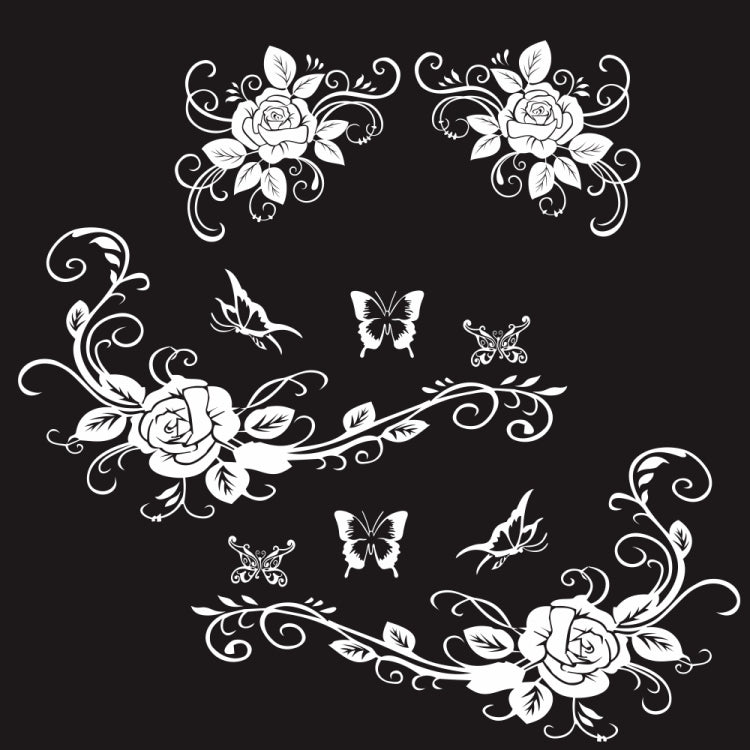 2 PCS/Set D-72 Farfalla Amore Fiore Modello Auto Modificato Adesivo Decorativo, D-72