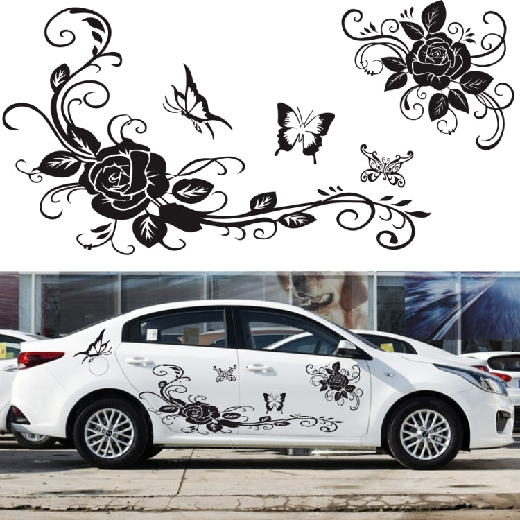 2 PCS/Set D-72 Farfalla Amore Fiore Modello Auto Modificato Adesivo Decorativo, D-72