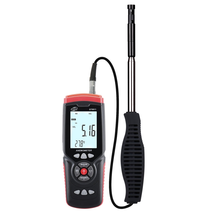 Anemometro digitale portatile a filo caldo LCD BENETECH GT8911, GT8911 Hot Wire Anemometer