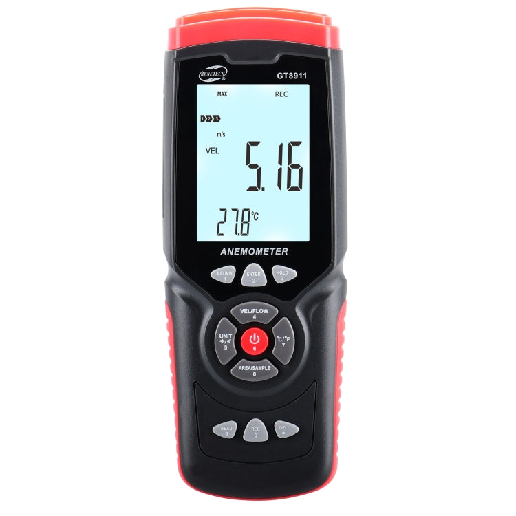 Anemometro digitale portatile a filo caldo LCD BENETECH GT8911, GT8911 Hot Wire Anemometer