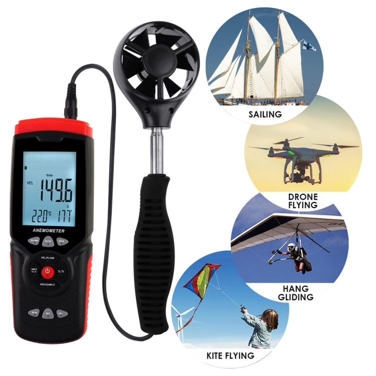 BENETECH GT8913 LCD Portable Digital Hot Wire Anemometer, Battery Not Included