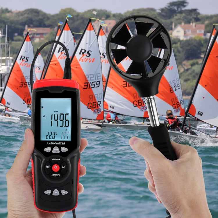 Anemometro digitale portatile a filo caldo LCD BENETECH GT8913, batteria non inclusa