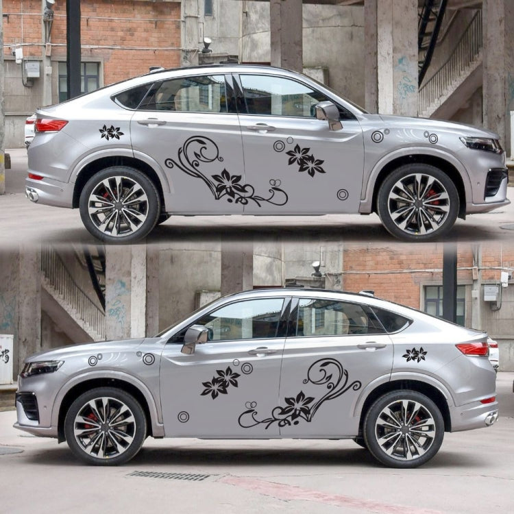 2 PCS/Set D-75 Flower Vine Pattern Adesivo decorativo modificato per auto, D-75