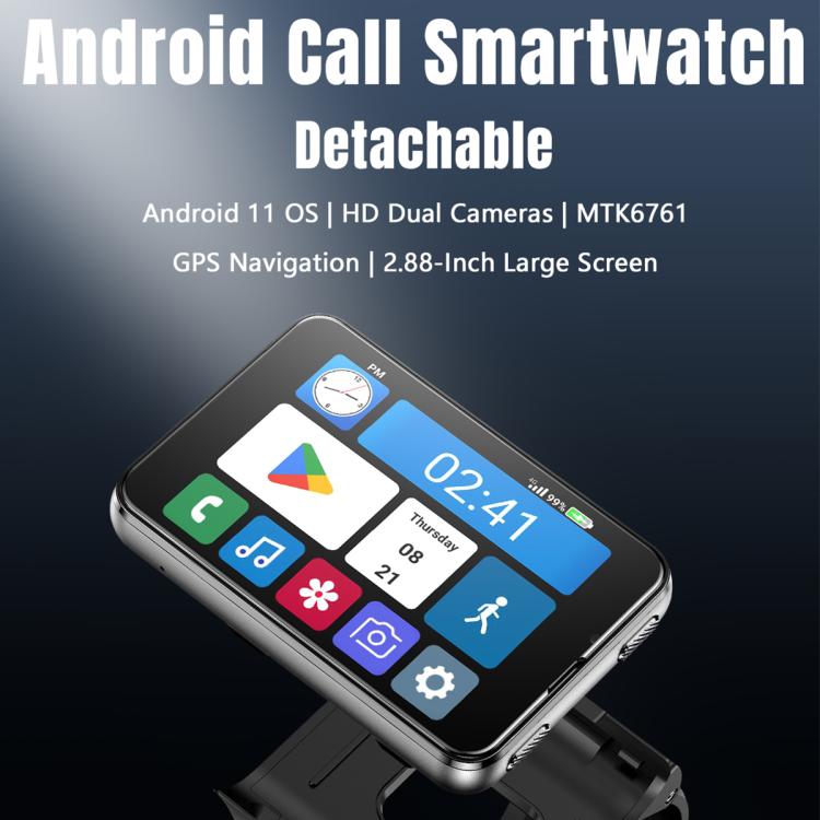 S999 Smart Watch 4G con schermo TFT da 2,88 pollici, Android 9.0 4 GB + 64 GB