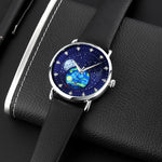 SKMEI 9283 Orologio al quarzo impermeabile con fibbia in vetro con fibbia in acciaio inossidabile, Steel Belt, Leather Belt